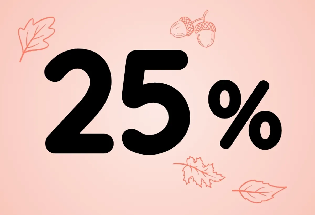 25% a partire da 39 €